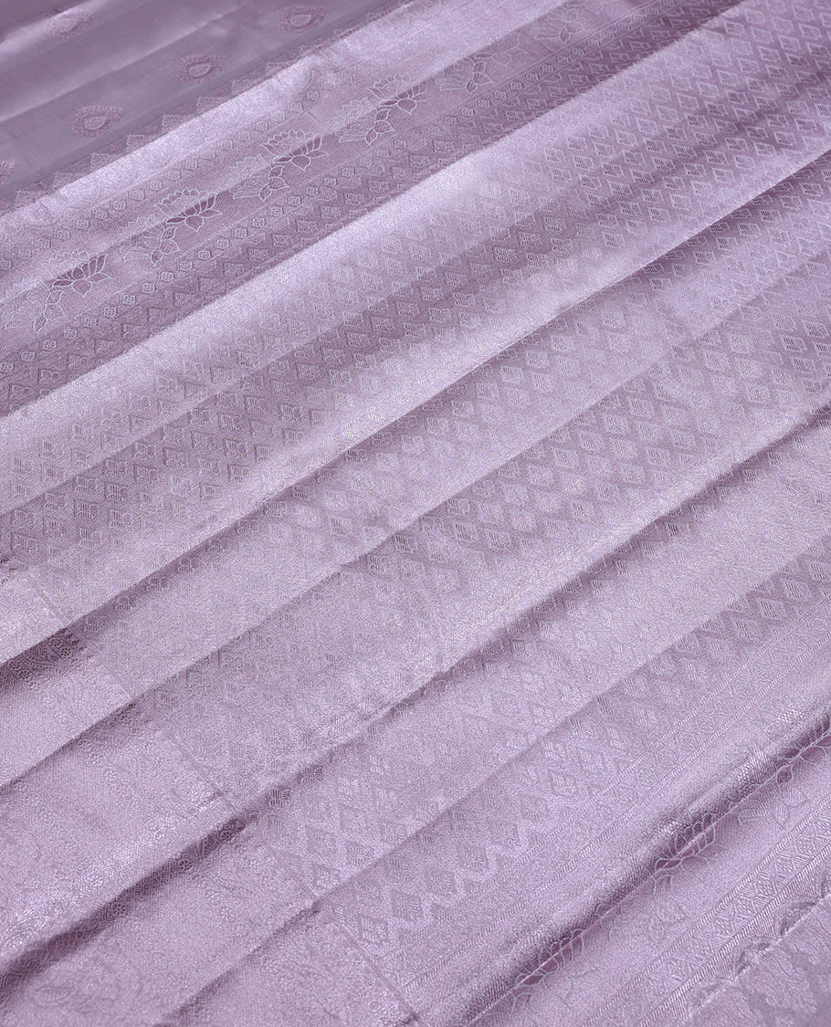 Light Purple Colour Art Tissue Saree having Rose Gold Zari Worked Body with Self Colour Border and Blouse