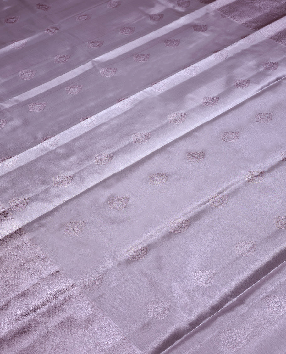 Light Purple Colour Art Tissue Saree having Rose Gold Zari Worked Body with Self Colour Border and Blouse