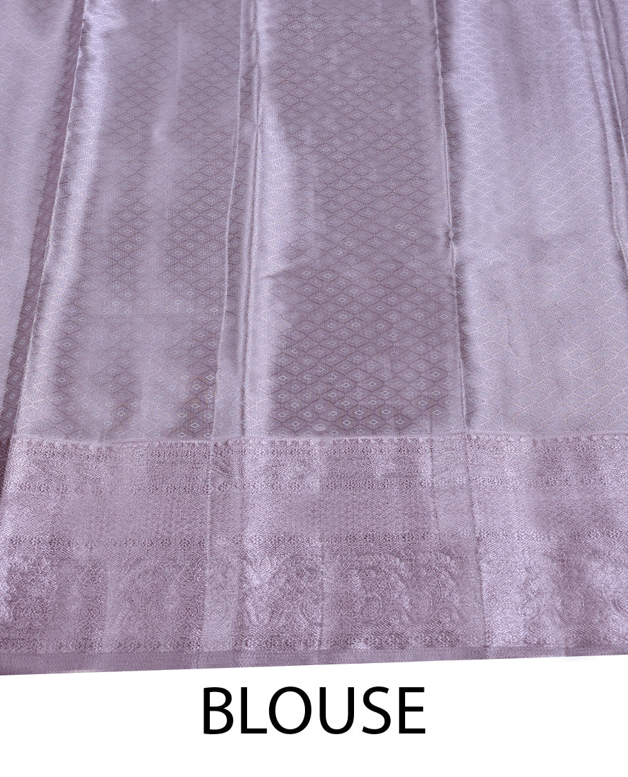 Light Purple Colour Art Tissue Saree having Rose Gold Zari Worked Body with Self Colour Border and Blouse