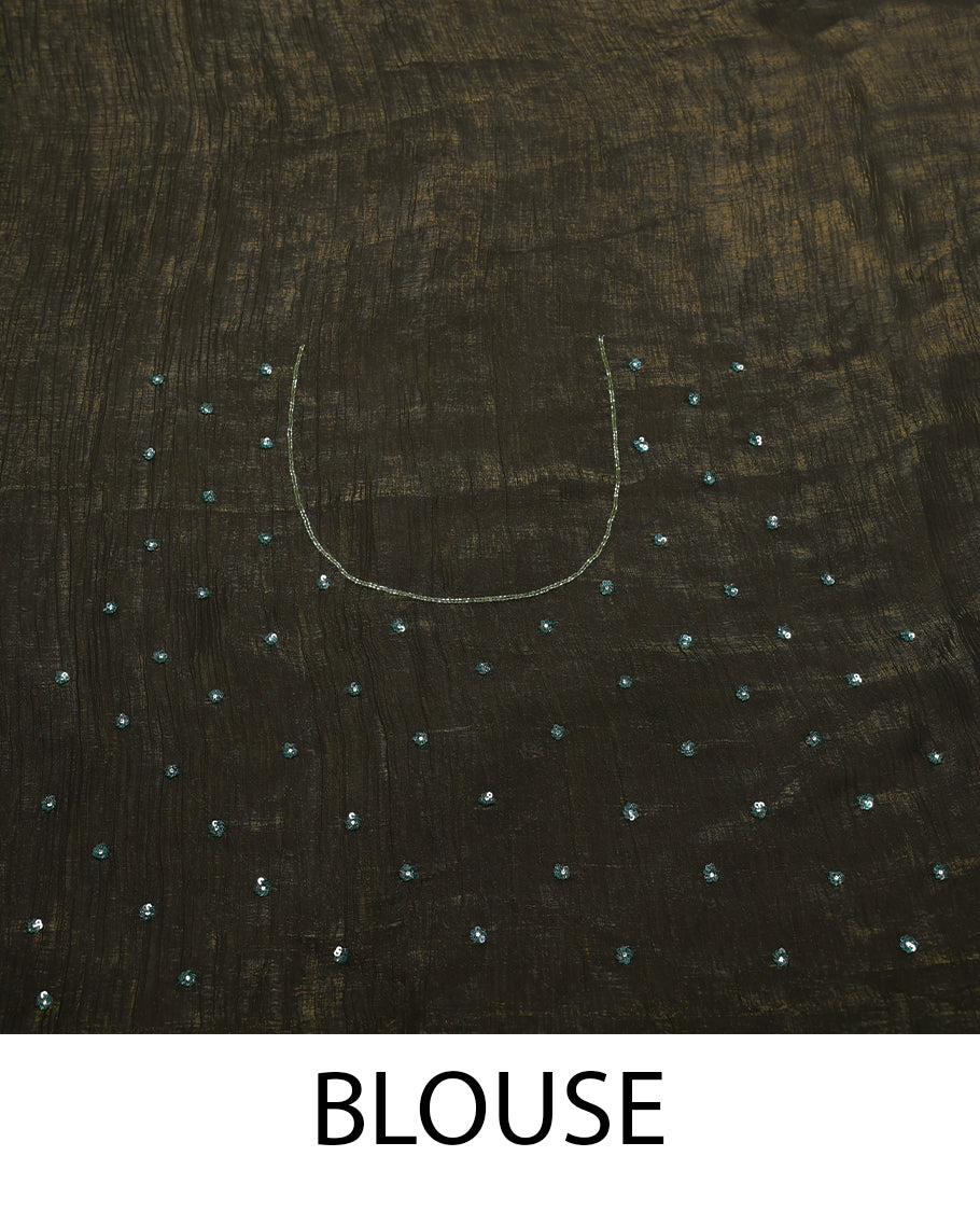 Dark Mung Bean Colour Designer Saree having Sequence Worked Body with Stone and Sequence Worked Border and Blouse