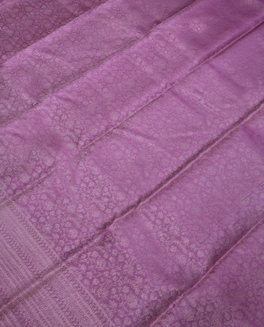 Sweet Onion Pink Colour Kancheepuram Wedding Silk Saree having Brocade Body and Border with Self Coloured Blouse