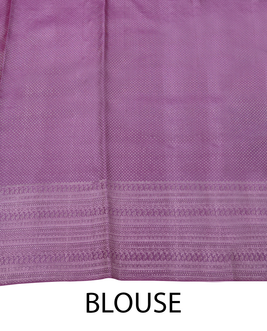 Sweet Onion Pink Colour Kancheepuram Wedding Silk Saree having Brocade Body and Border with Self Coloured Blouse