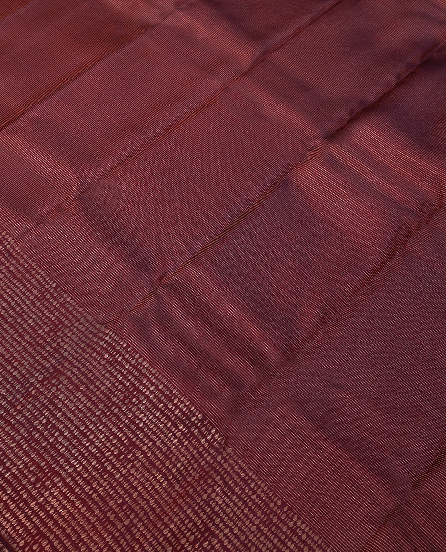 Maroon Red Colour Kancheepuram Wedding Silk Saree having Zari Worked Body and Border with Self Coloured Blouse