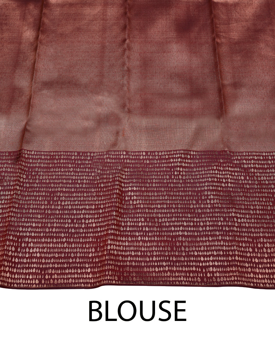Maroon Red Colour Kancheepuram Wedding Silk Saree having Zari Worked Body and Border with Self Coloured Blouse