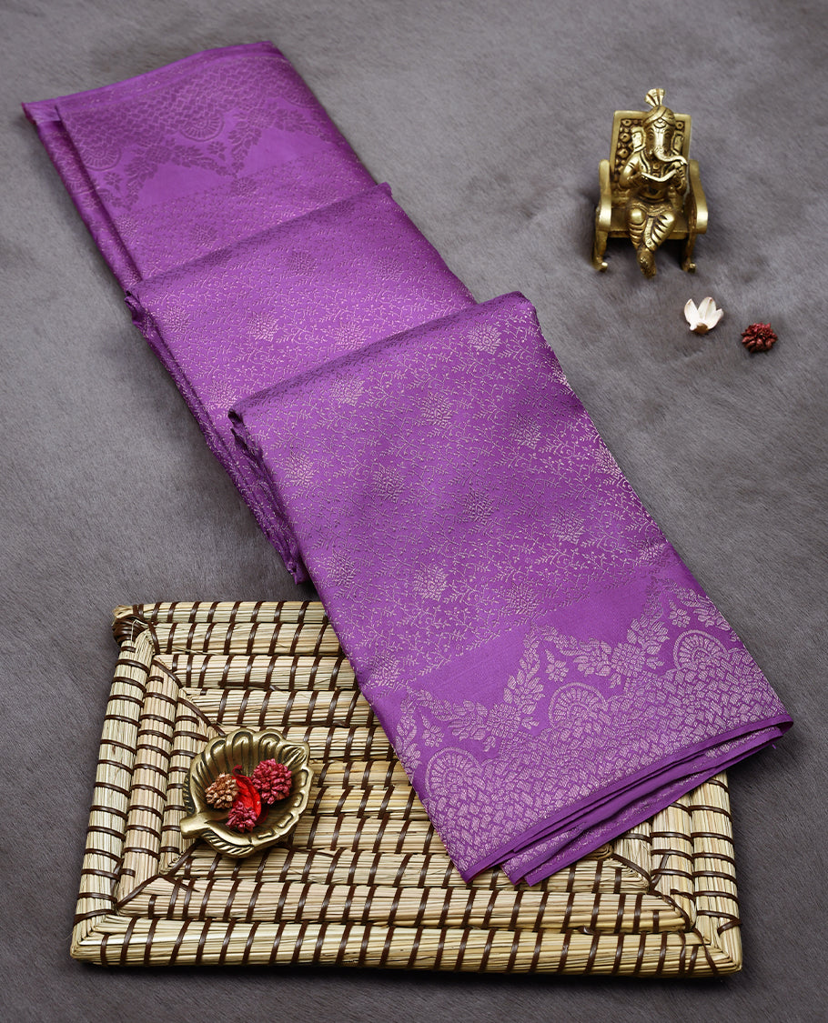 Fuchsia Colour Kancheepuram Wedding Silk Saree having Jaal Worked Body and Border with Self Coloured Blouse