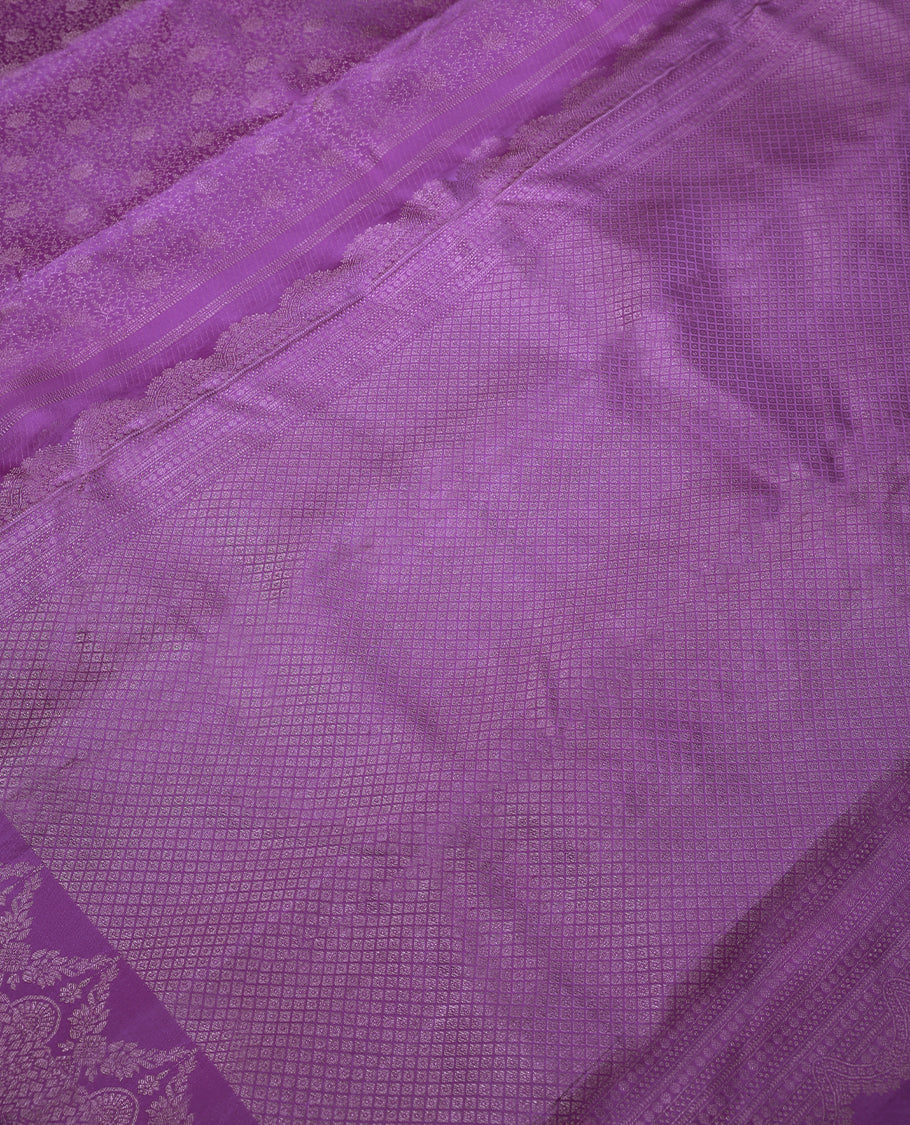 Fuchsia Colour Kancheepuram Wedding Silk Saree having Jaal Worked Body and Border with Self Coloured Blouse