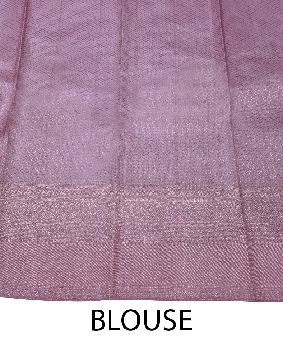 Light Pink Colour Kancheepuram Wedding Silk Saree having Jaal Worked Body and Border with Self Coloured Blouse