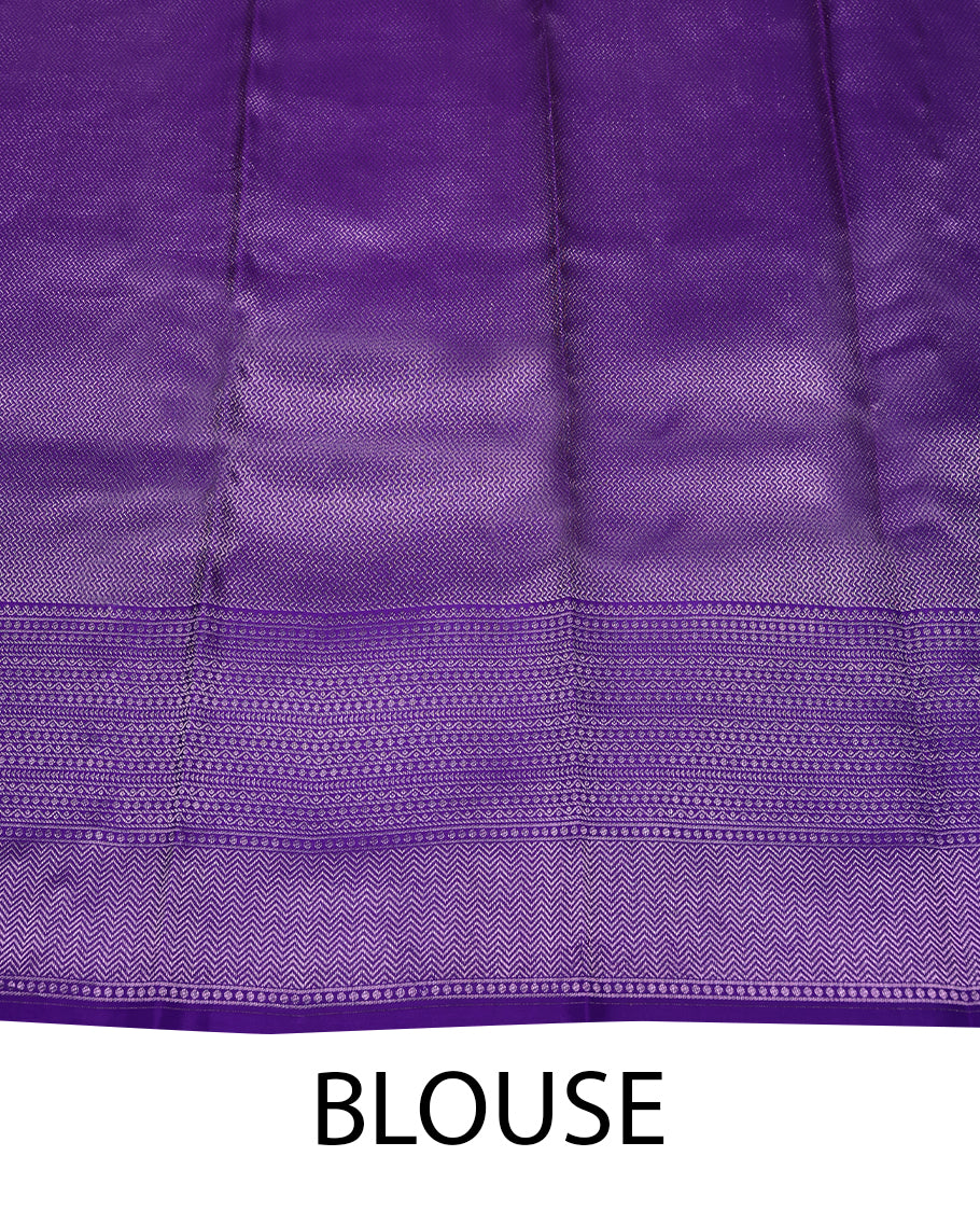 Persian Indigo Colour Kancheepuram Wedding Silk Saree having Jaal Worked Body and Border with Self Coloured Blouse