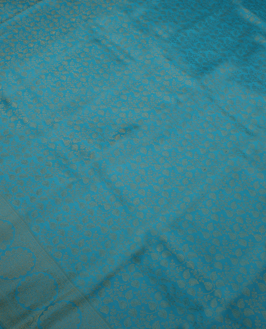 Light Blue Colour Kancheepuram Wedding Silk Saree having Zari Worked Body with Border and Self Coloured Blouse