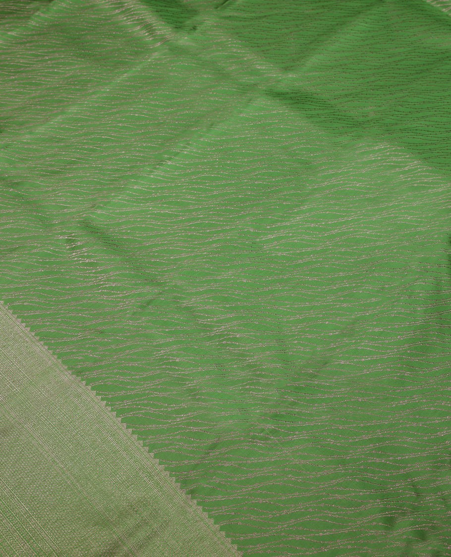 Light Green Colour Kancheepuram Wedding Silk Saree having Zari Worked Body with Brocade Border and Blouse