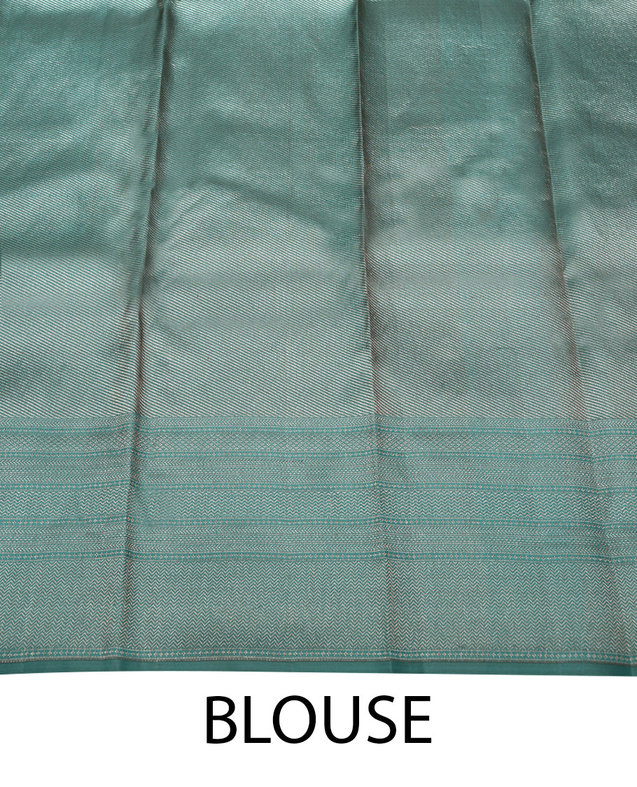 Pastel Pista Colour Kancheepuram Wedding Silk Saree having Zari Worked Body with Brocade Border and Blouse