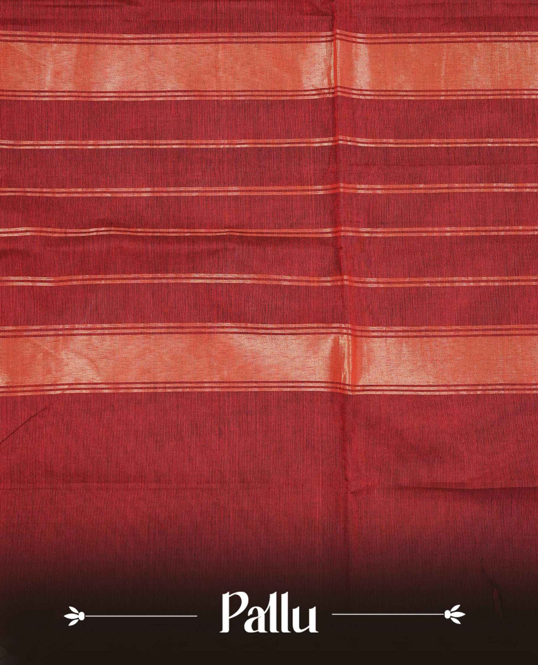 Maroon colour chettinad cotton saree featuring gold zari motifs on body, complemented by contrast black with gold zari border, comes with matching blouse piece.