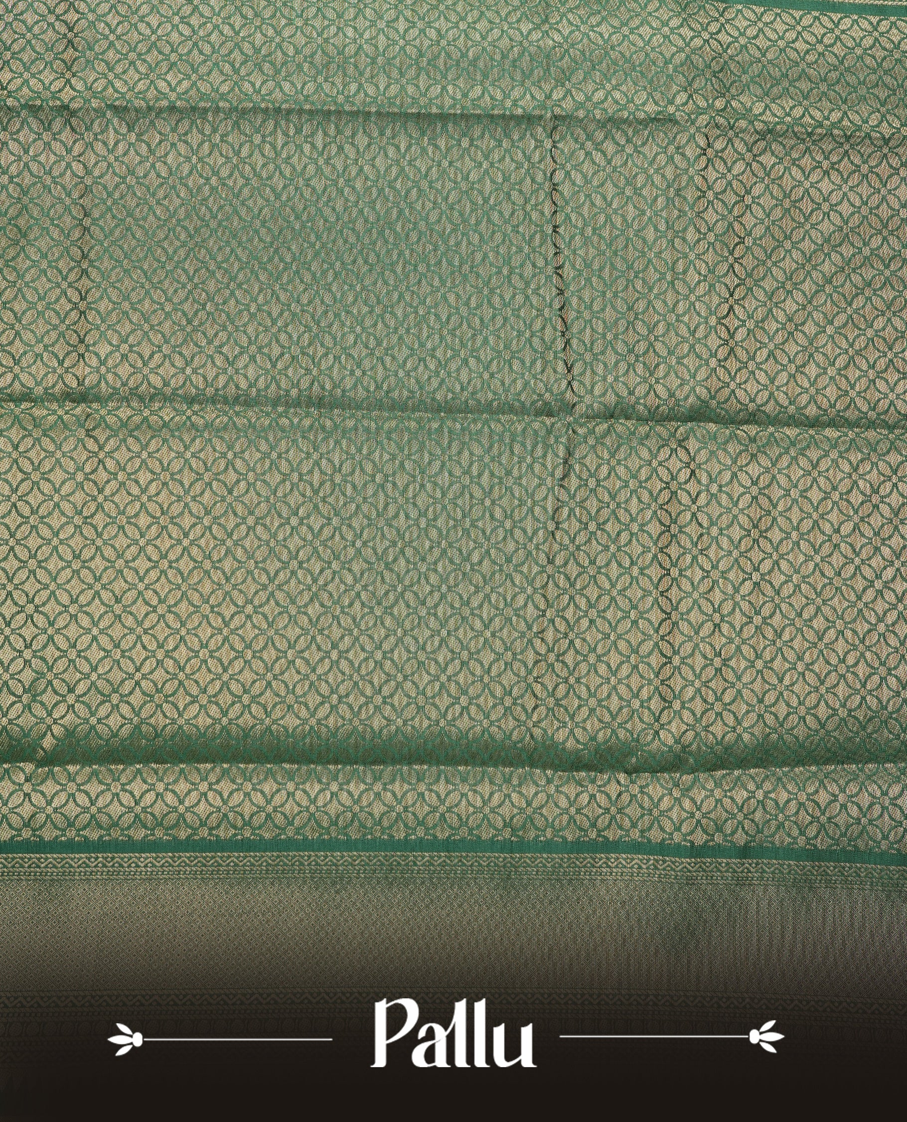 Bottle Green colour Semi Wedding silk saree featuring gold zari kodi pattern across body, complemented by self colour with traditional border, paired with matching blouse piece.