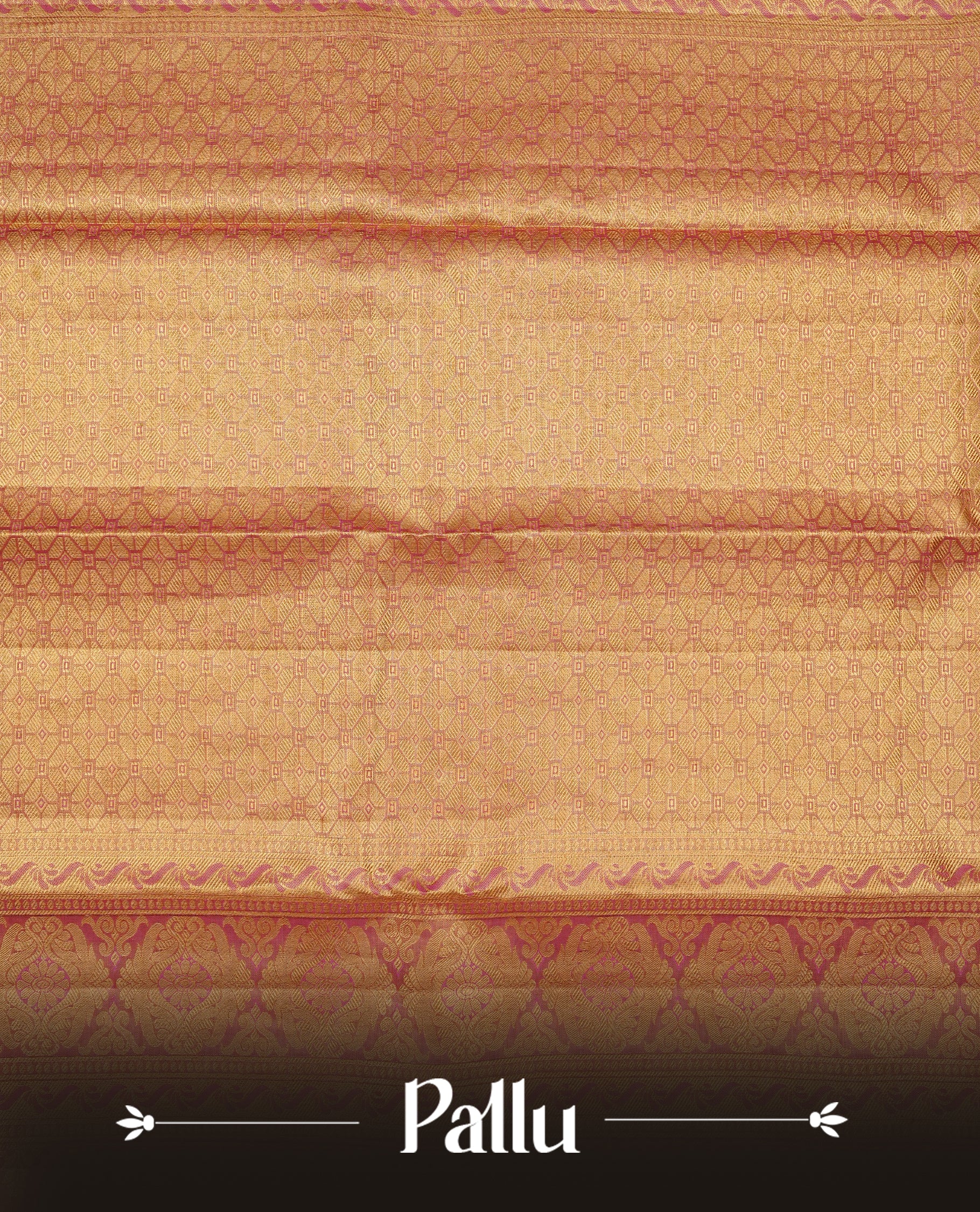 Pink & Gold double shade colour Tissue silk saree featuring Pattern on body, complemented by self colour with Gold Zari border, comes with matching blouse piece.