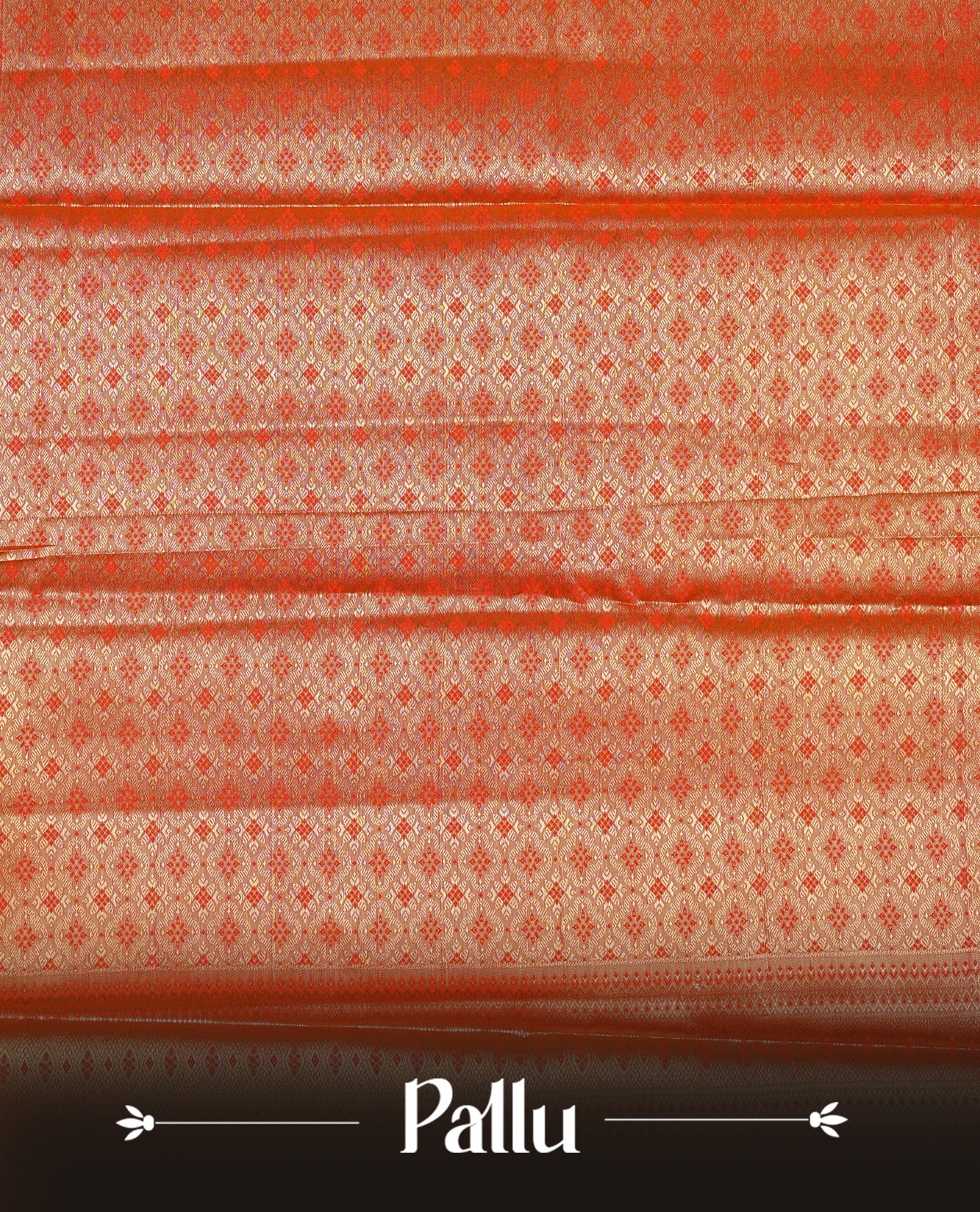 Red & Gold colour Double shade Semi tissue silk saree featuring self color kodi pattern on body, self colour with traditional border, paired with matching.