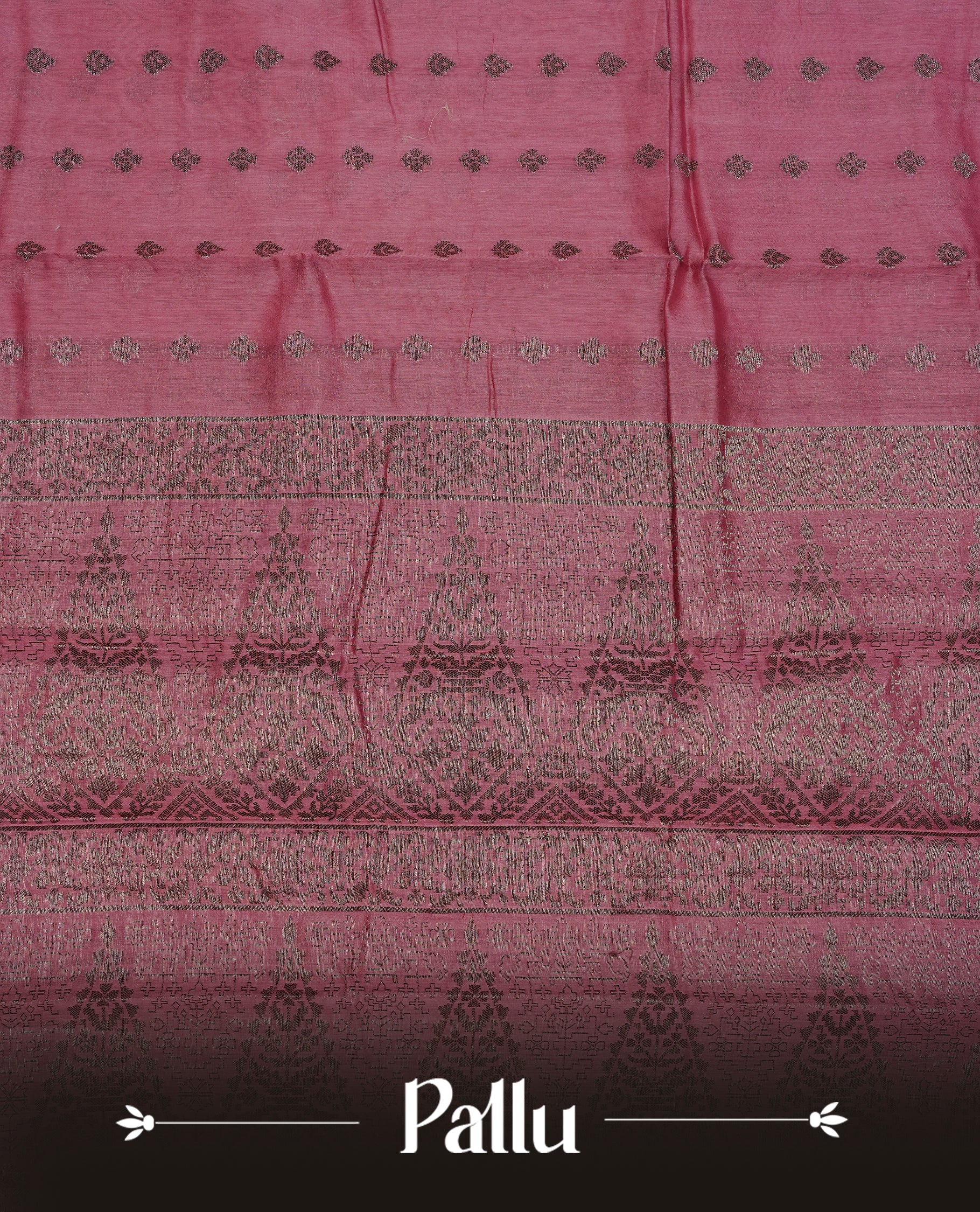Mauve colour semi tussar silk saree featuring elegant Antique zari motifs across the body, designed with a subtle borderless zari finish for a sophisticated traditional look. Paired with a matching blouse piece.