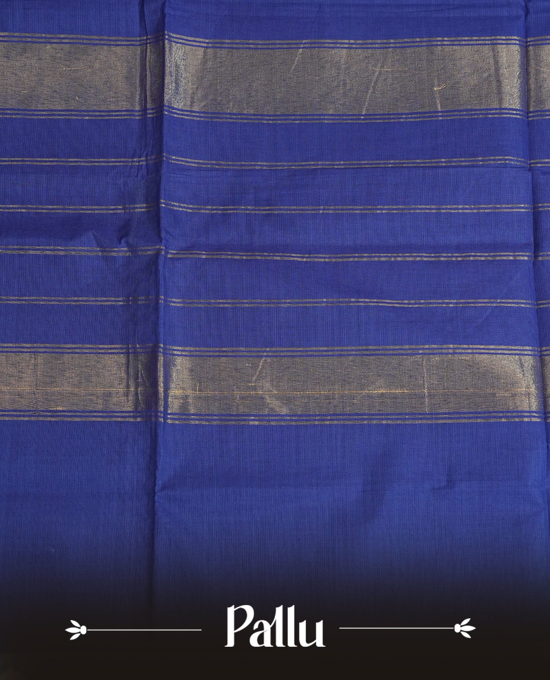 Blue colour chettinad cotton saree featuring Elegant plain body,Self colour with Gold zari border, comes with matching blouse piece.