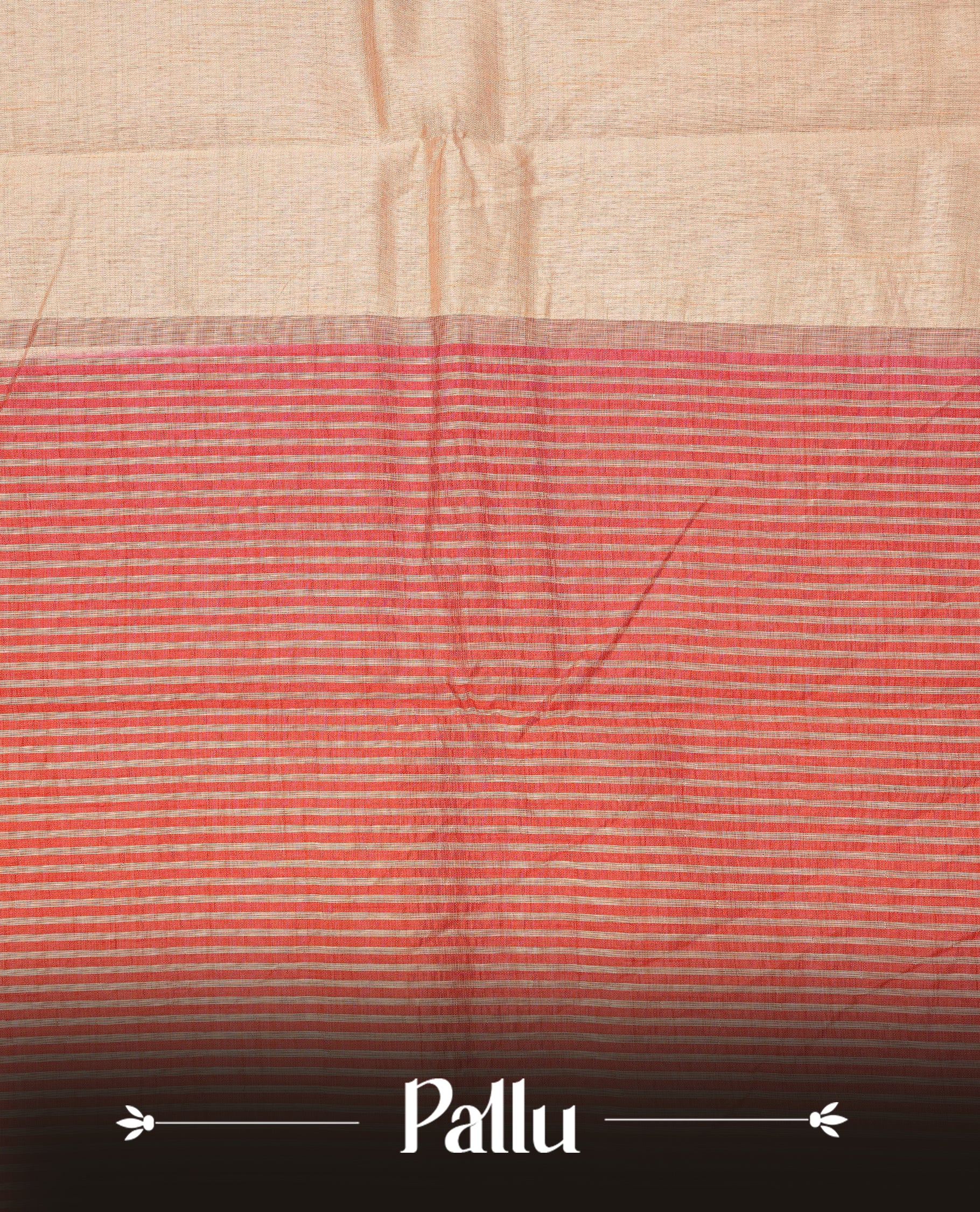 Light Gold Tussar saree featuring Gold zari buttas on body, complemented by contrast Red Colour with Gold zari border, comes with matching blouse piece.