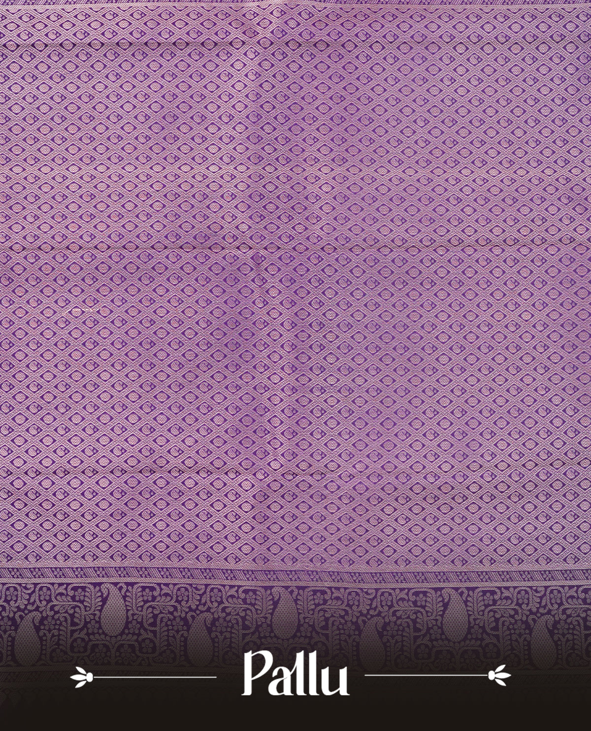 Deep purple colour semi wedding saree featuring gold zari check with peacocok motifs on body complemented by self colour with traditional border, comes with matching blouse piece.