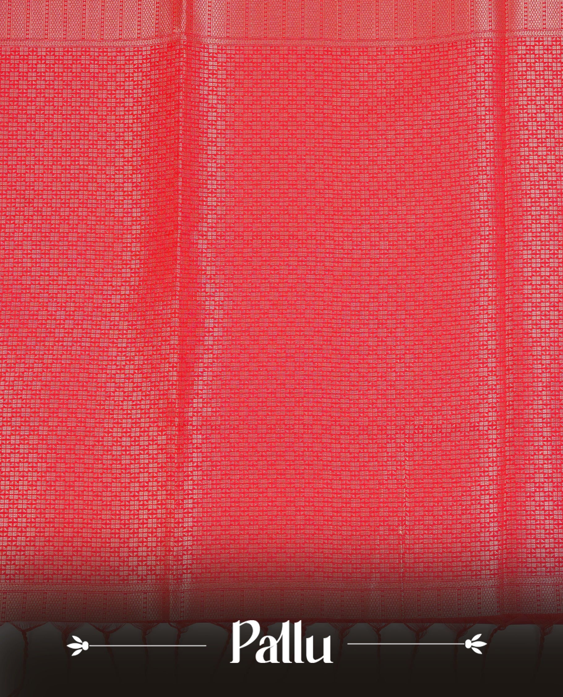 Red Colour Semi Soft Silk Saree Featuring Gold Zari Checks With Delicate Motifs And Stripes Across The Body, Enhanced With A Self Coloured Gold Zari Border, And Paired With A Matching Blouse Piece.