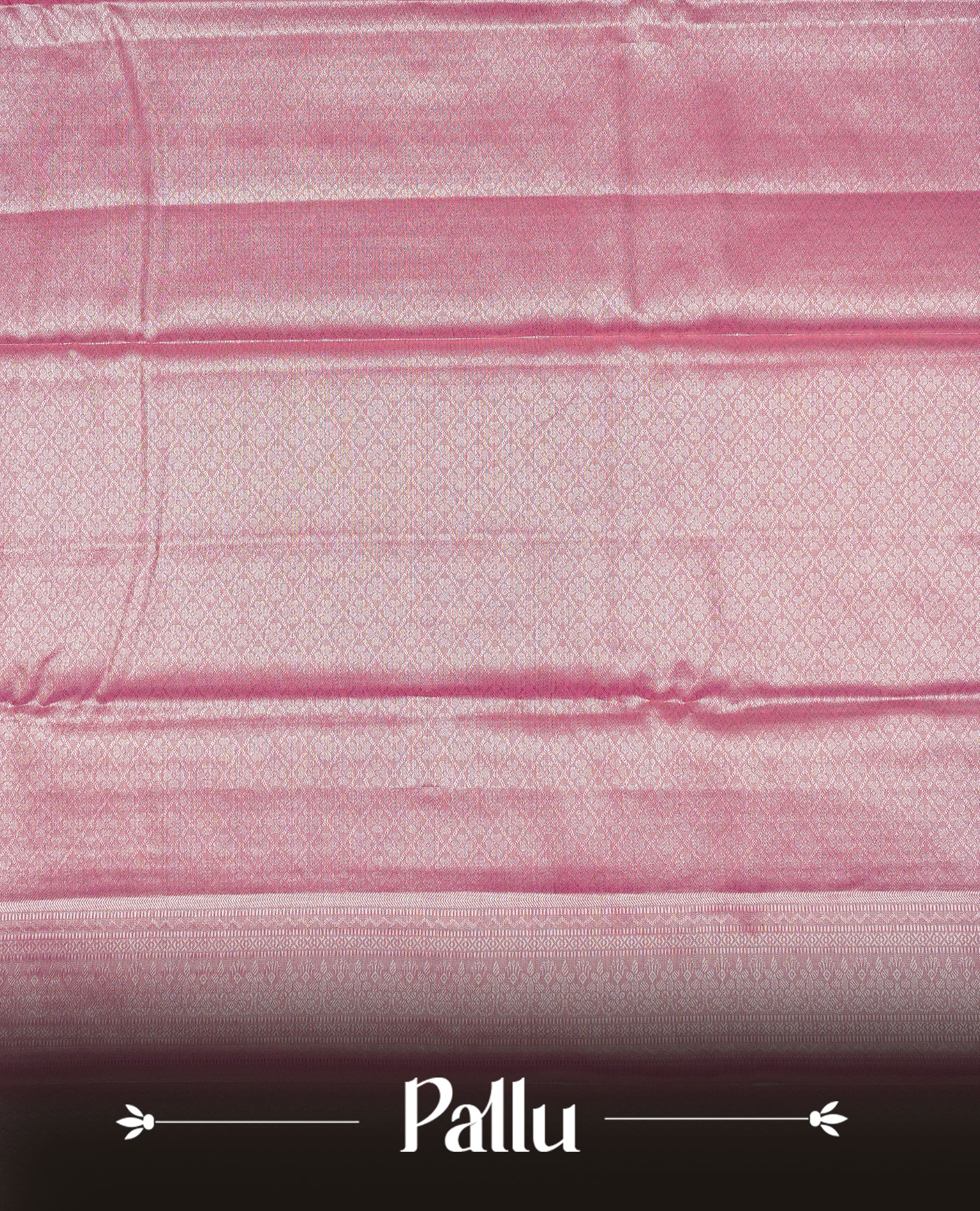 Pink & Silver colour Double shade Semi tissue silk saree featuring Silver kodi pattern on body, self colour with traditional border, paired with matching.