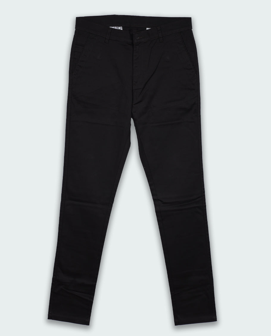 Soot black colour SATIN LYCRA formal pants for men, tailored in a slim fit with a clean front and side pockets & Made from premium fabric for all day comfort.