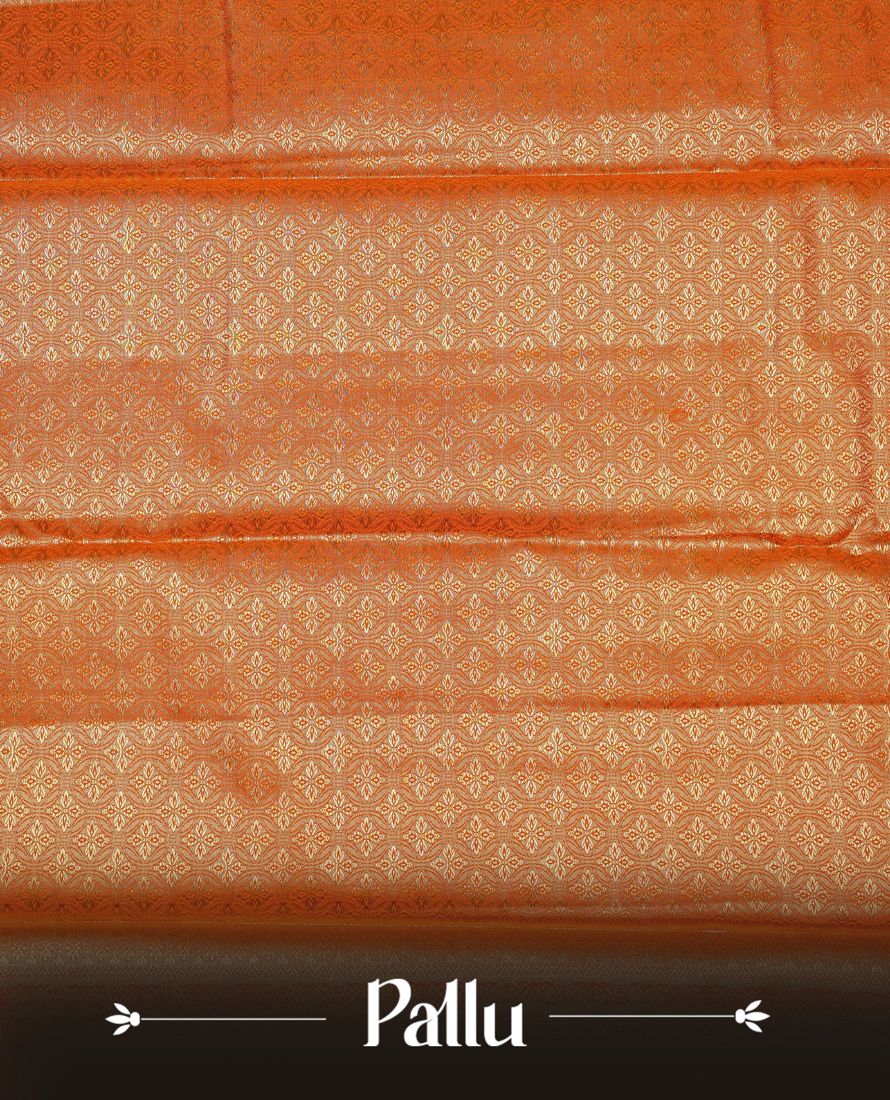 Orange & Gold colour Double shade Semi tissue silk saree featuring self color kodi pattern on body, self colour with traditional border, paired with matching.