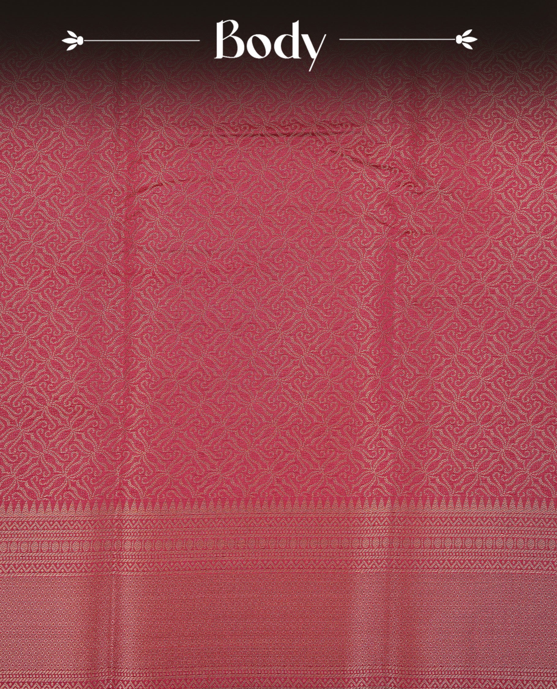 Maroon colour Semi Wedding silk saree featuring gold zari kodi pattern across body, complemented by self colour with traditional border, paired with matching blouse piece.