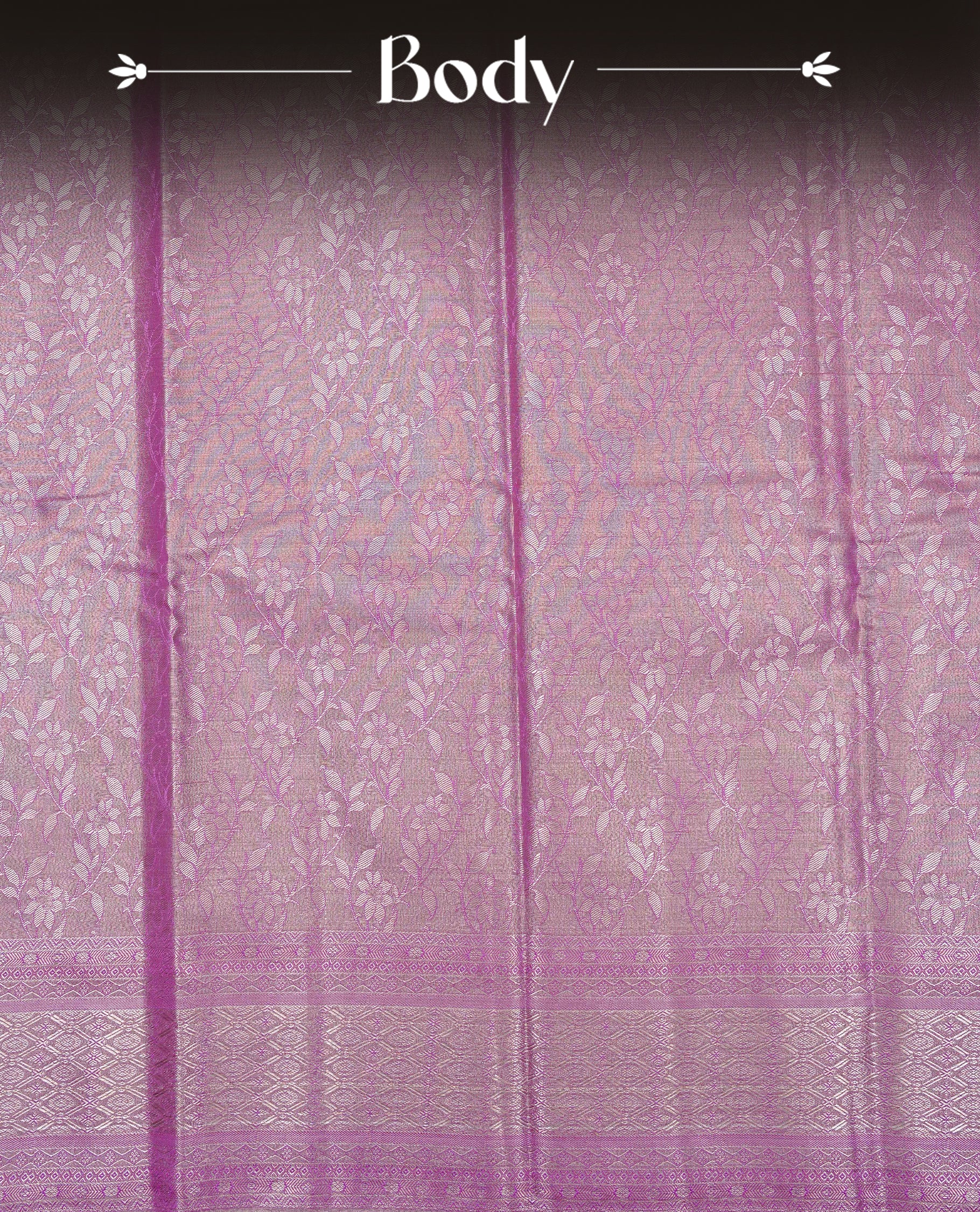 Lavender & Gold colour Double shade Semi tissue silk saree featuring self color kodi pattern on body, self colour with traditional border, paired with matching.