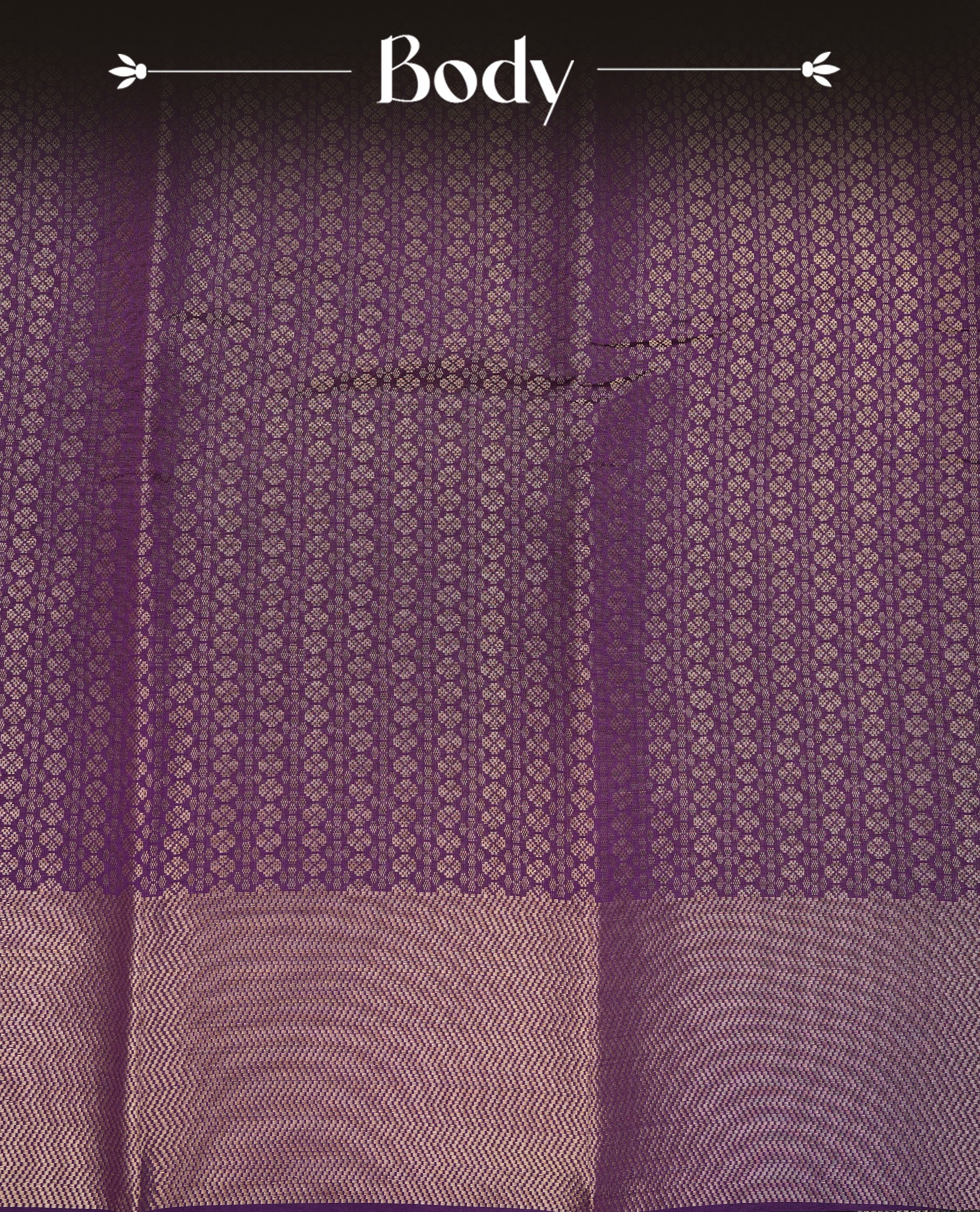 Violet Colour Semi Wedding Silk Saree Featuring Gold Zari Floral Stripes On Body, Adored With Self colour With Traditional Border, Paired With Matching Blouse Piece.