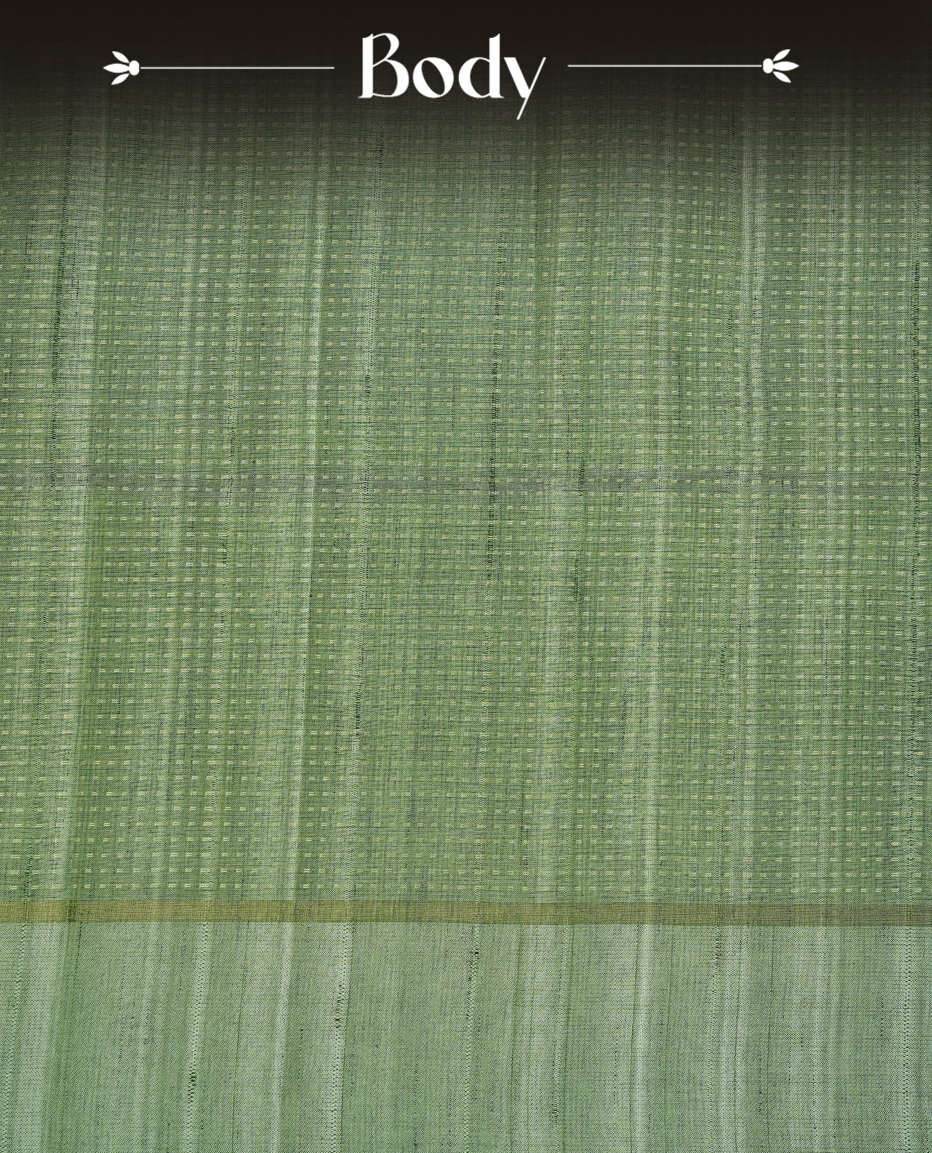 Light jade colour semi tussar silk saree featuring elegant gold zari dotted stripes across the body, enhanced with a rich zari woven border. Comes with a matching blouse piece.