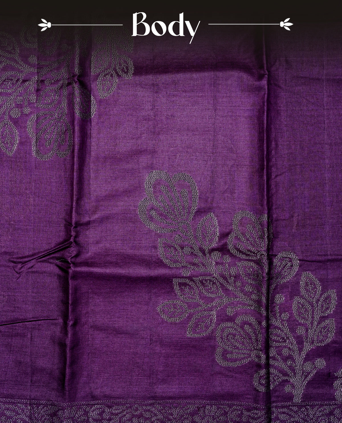 Purple colour banaras saree featuring Antique zari kodi pattern on body, complemented by Zari pattern on self colour border, comes with matching blouse piece.