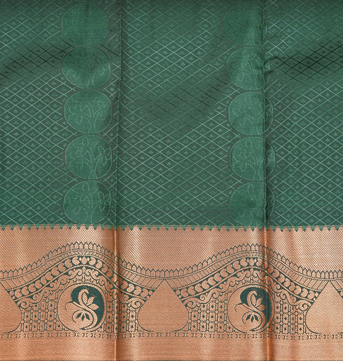 Orange Pink colour Semi silk saree Featuring Cream colour patterns on body, complemented by contrast Maroon colour with gold zari border, paired with matching blouse piece.
