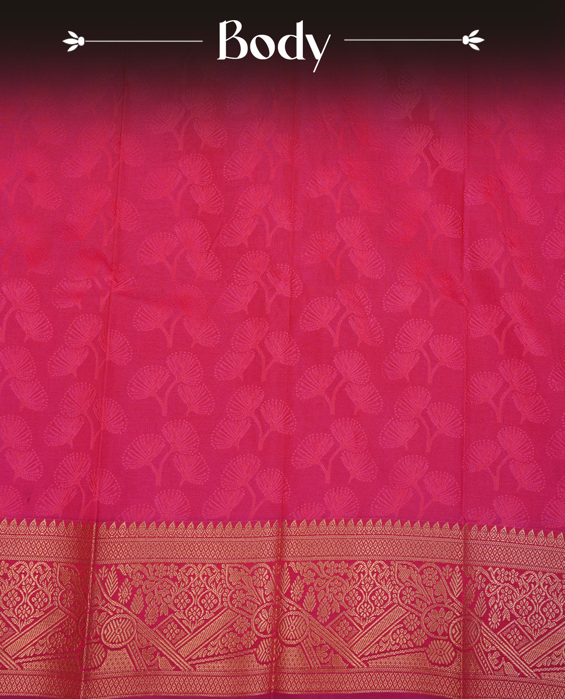 Orange colour Semi silk saree Featuring selfcolour zari motifs on body, complemented by contrast Magenta colour with gold zari border, paired with matching blouse piece.