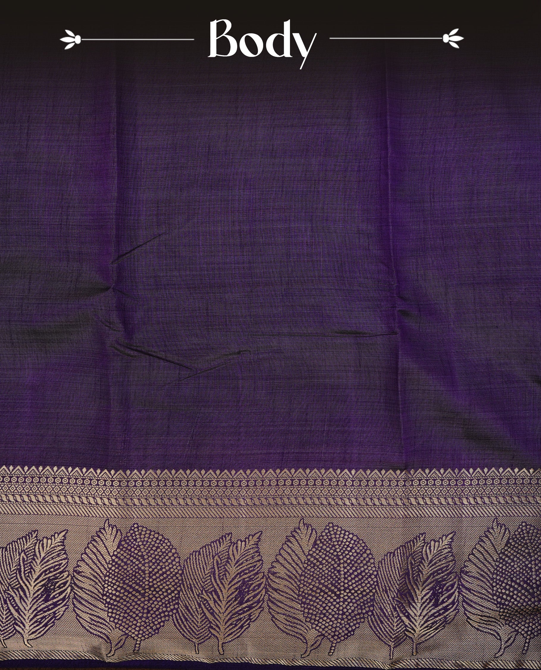Purple colour semi tussar silk saree featuring an elegant plain body with traditional gold zari detailed border for a refined look. Comes paired with a matching blouse piece.