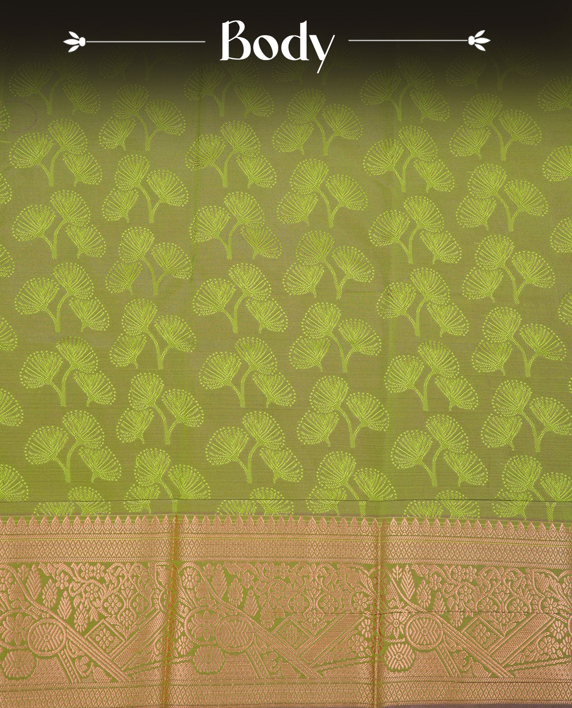 Pastel Green colour Semi silk saree Featuring selfcolour zari pattern on body, complemented by contrast Dusty purple colour with gold zari border, paired with matching blouse piece.