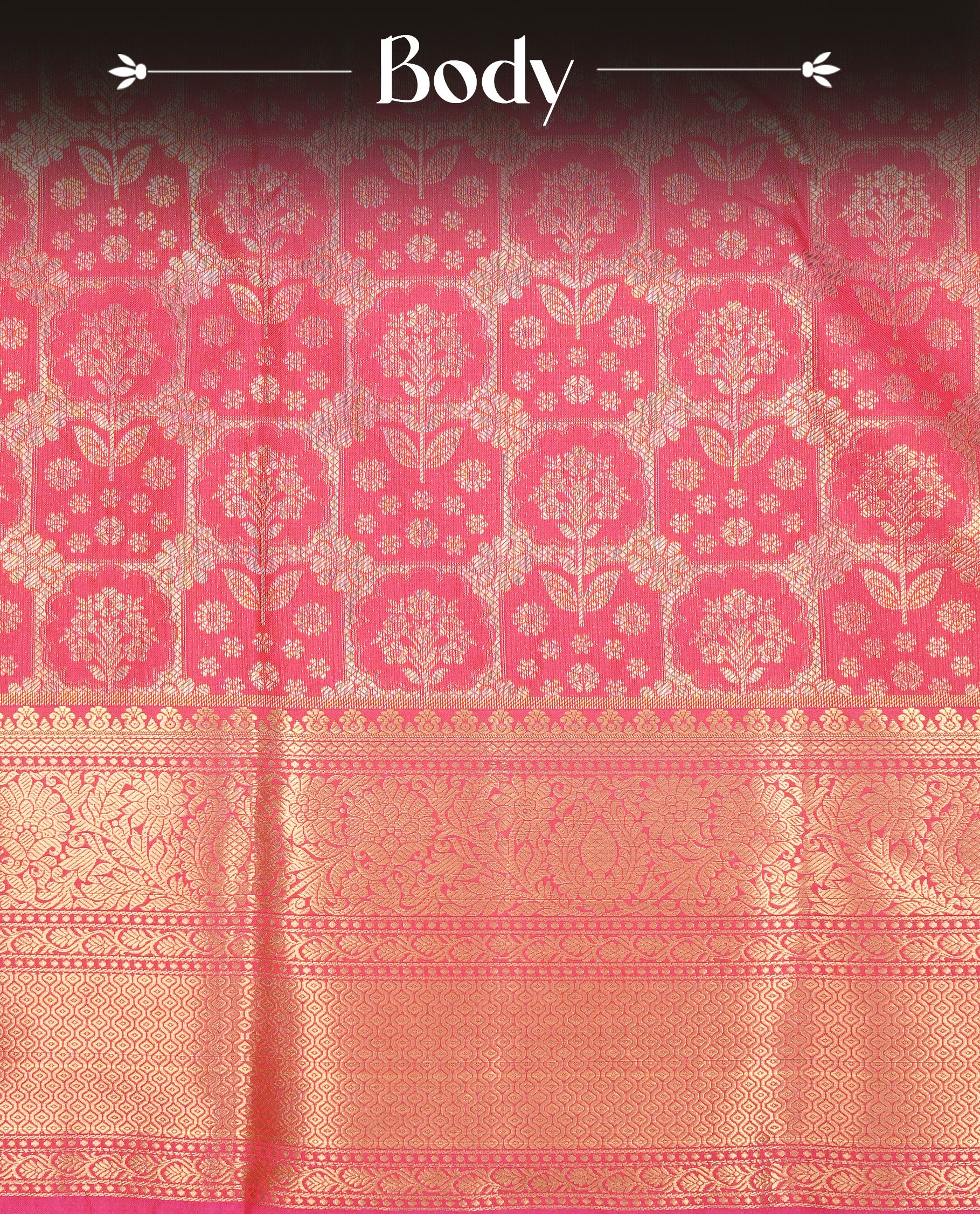 Magenta colour semi wedding silk saree featuring motifs with box pattern on body, complemented by self colour with traditional border, paired with matching blouse piece.