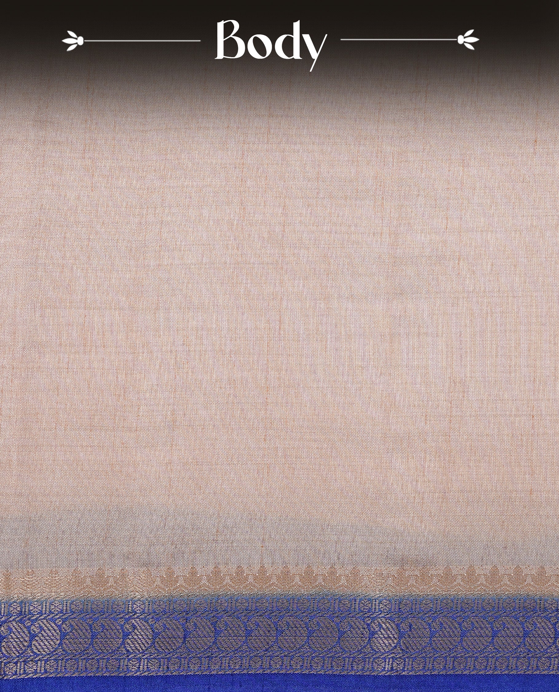 Cream colour Tussar silk saree Featuring Elegant Plain body, complemented by Contrast blue colour with gold zari border, paired with matching blouse piece.
