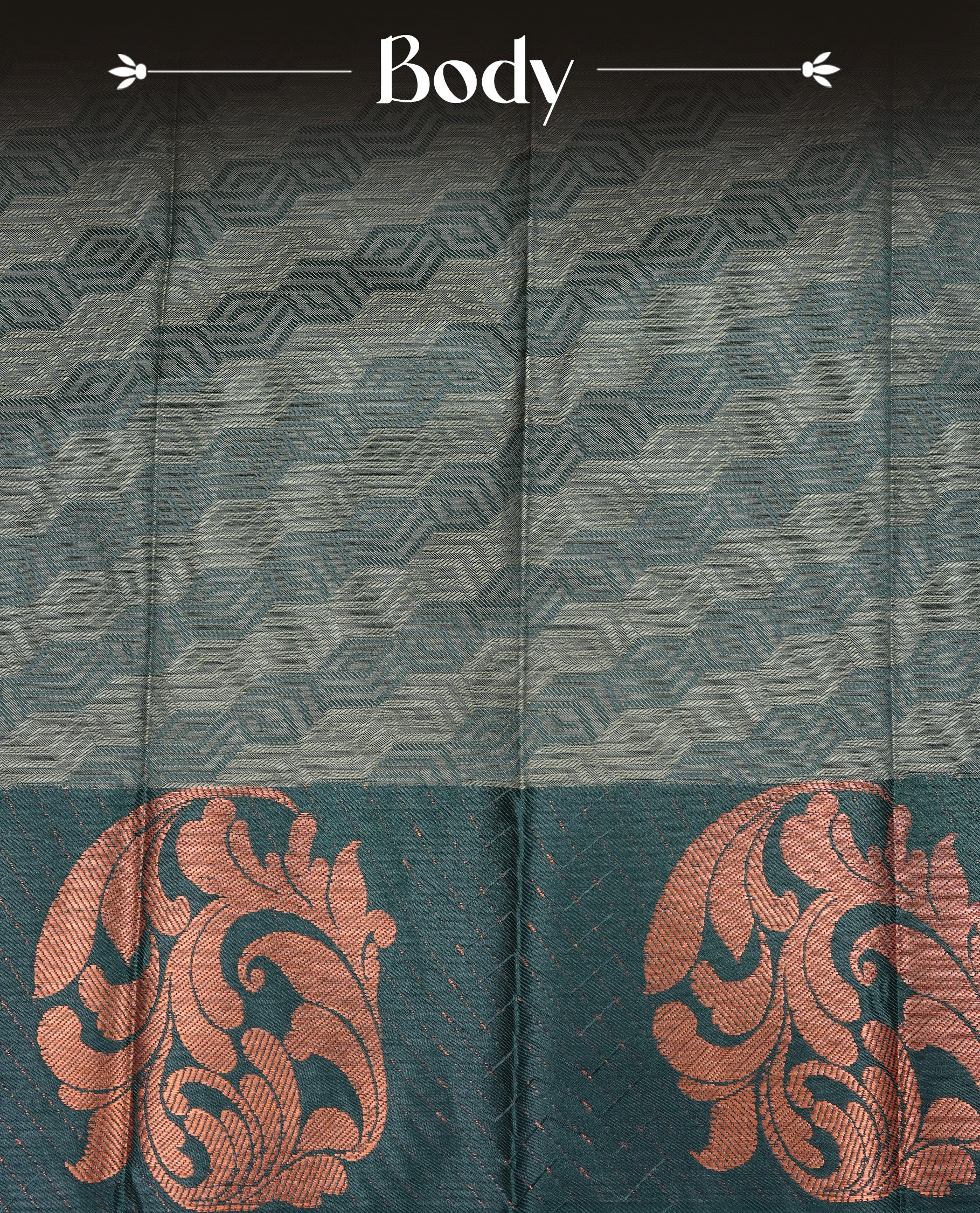 Light khaki colour Semi silk saree Featuring self colour zari Pattern on body, complemented by contrast Green colour with Antique zari border, paired with matching blouse piece.
