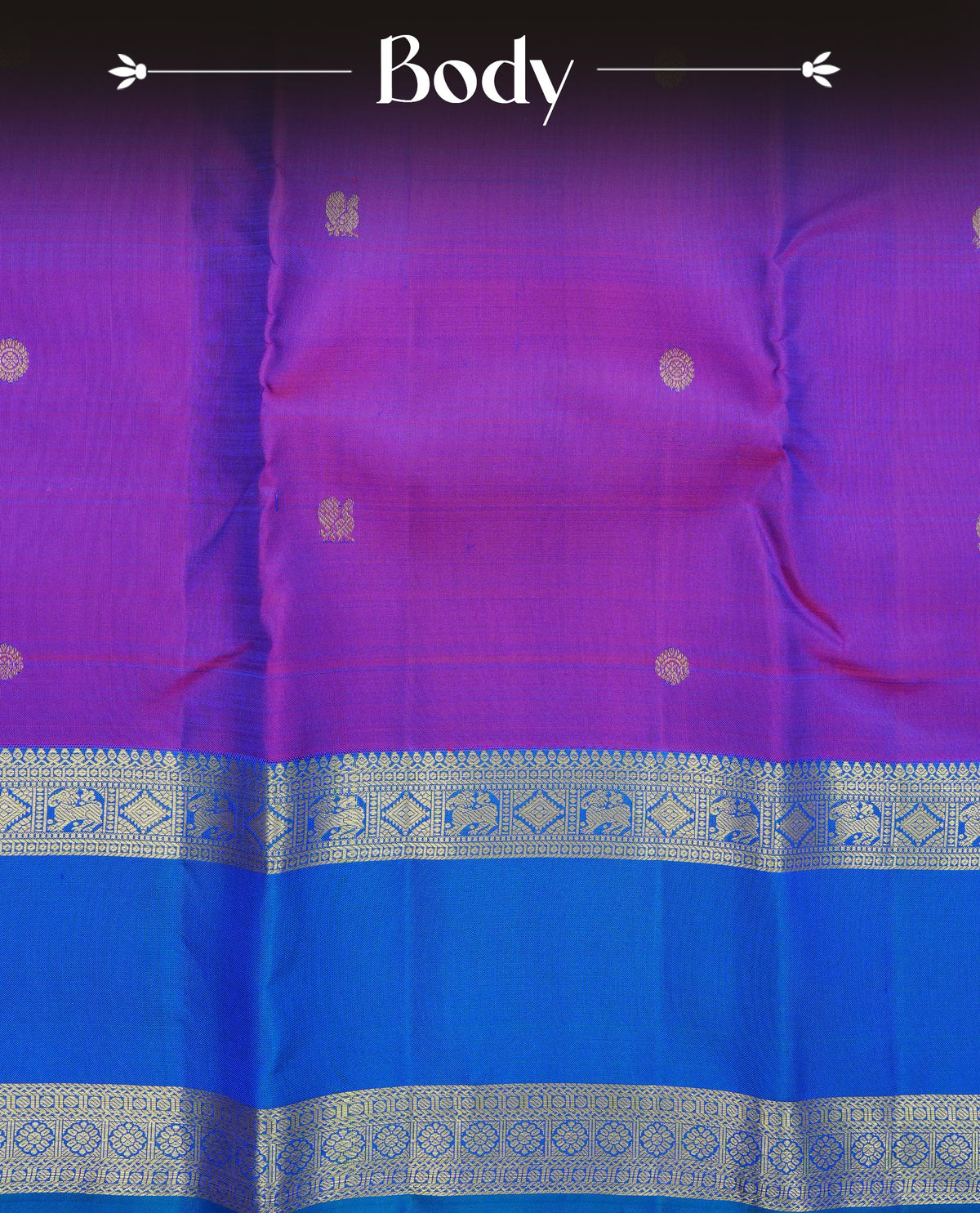 Violet & blue double shade colour traditional kancheepuram silk saree