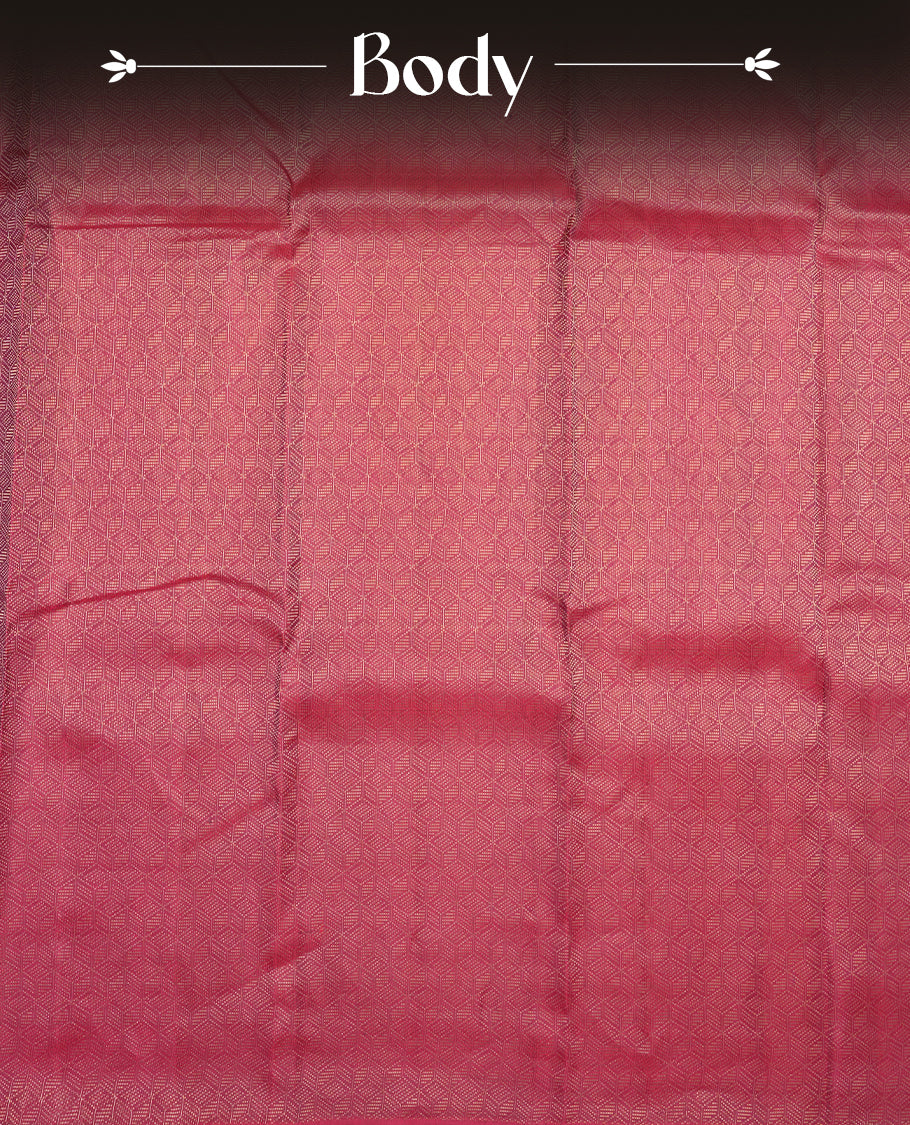 Magenta purple Colour Pure Kancheepuram Silk Saree having gold Square pattern on Body without Border and matching Blouse