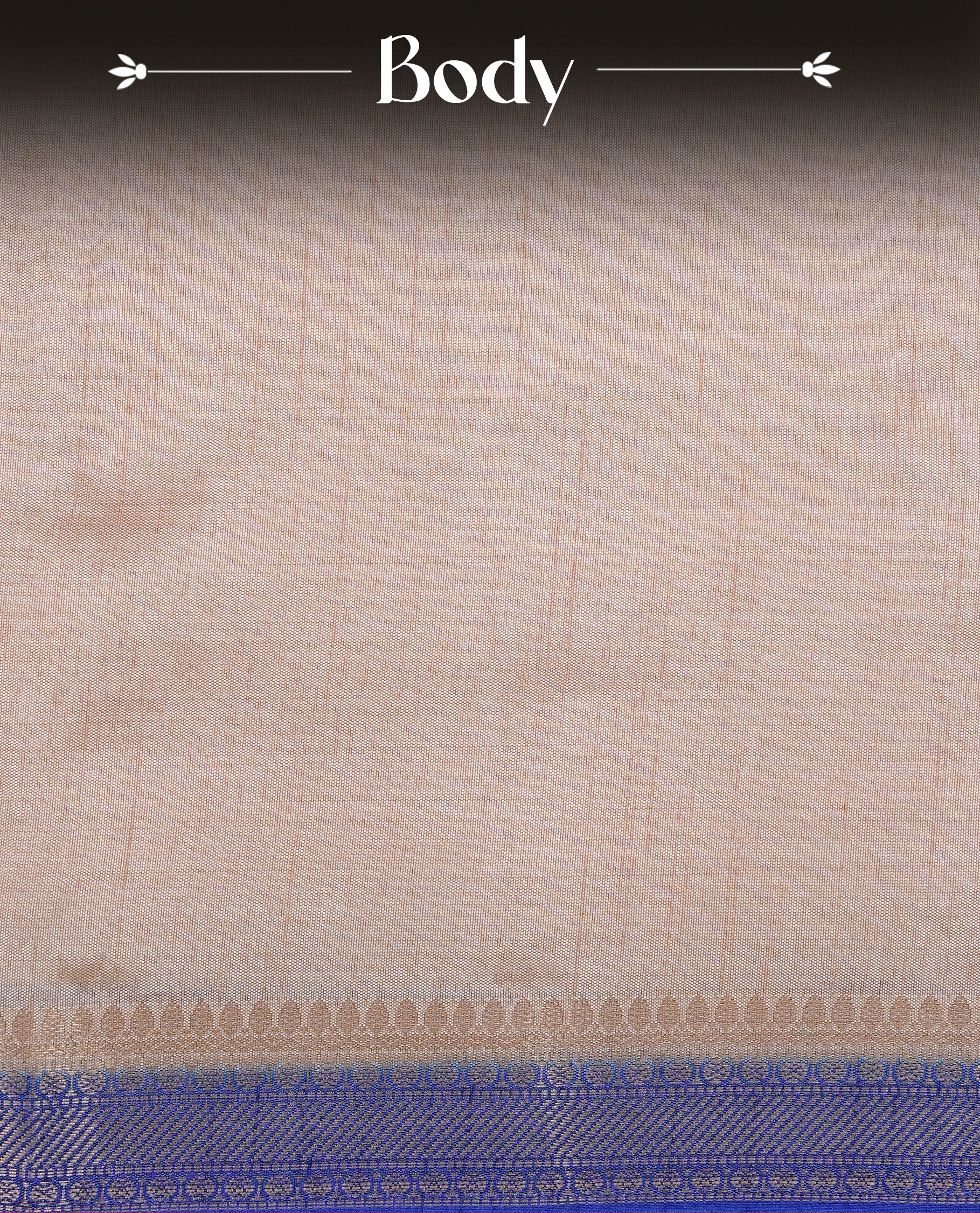 Cream colour Tussar silk saree Featuring Elegant Plain body, complemented by Contrast Blue colour with gold zari border, paired with matching blouse piece.