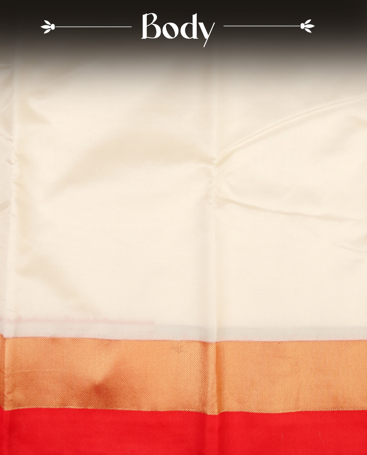 Off White colour soft silk saree with contrast Red border.