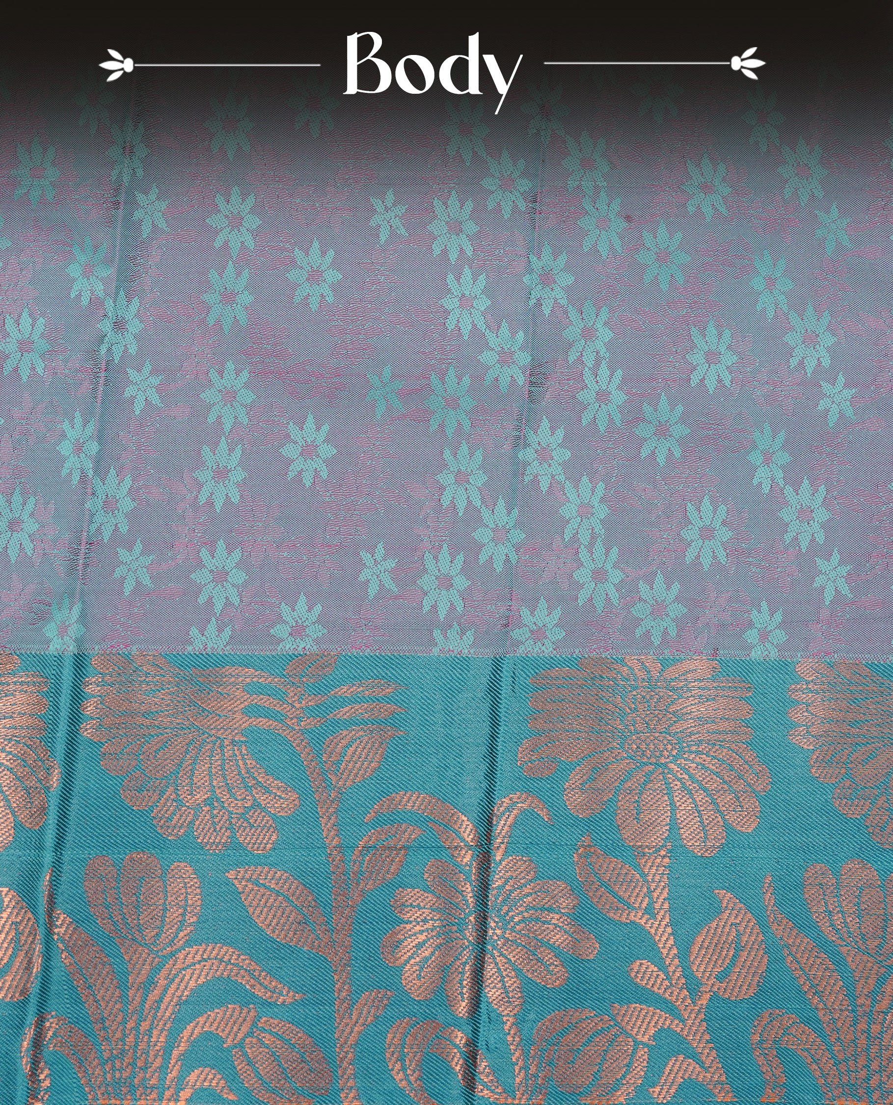 Rouge colour Semi silk saree Featuring self colour zari motifs on body, complemented by contrast green colour with gold zari border, paired with matching blouse piece.