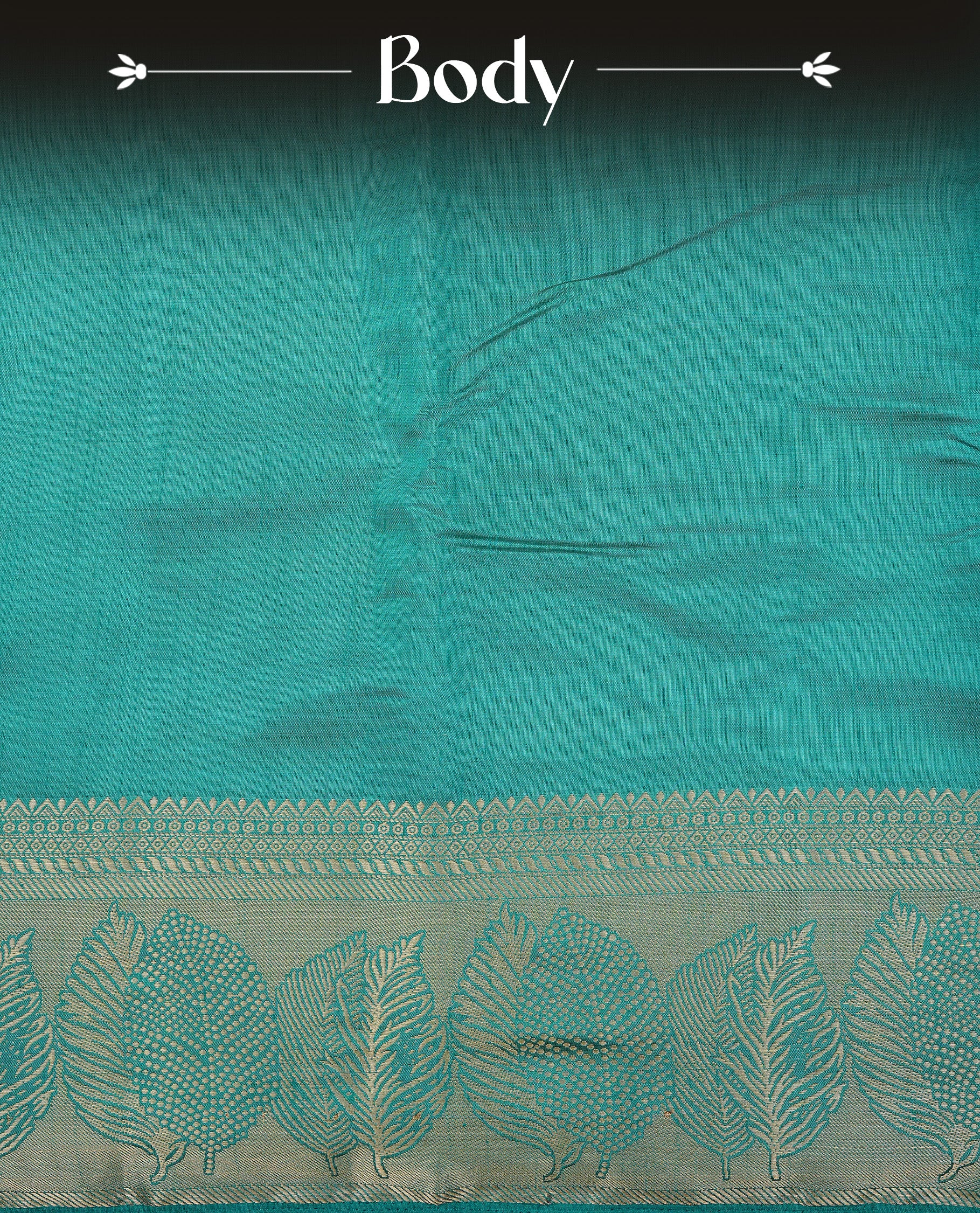 Aqua colour semi tussar silk saree featuring an elegant plain body with traditional gold zari detailed border for a refined look. Comes paired with a matching blouse piece.