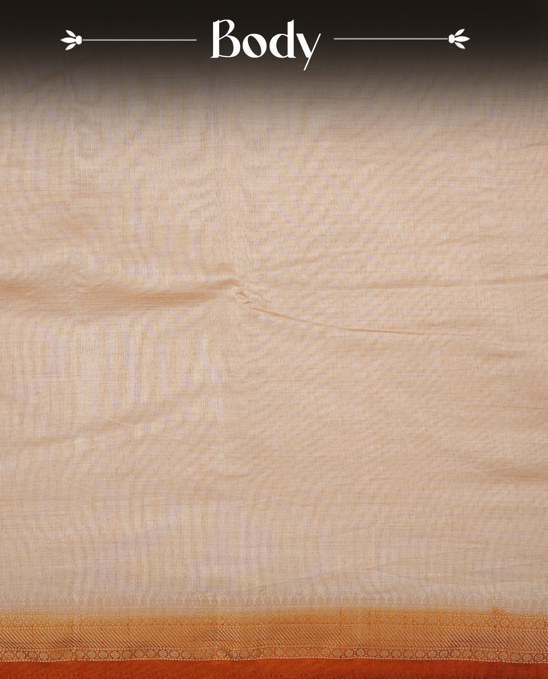 Cream colour Semi Tussar silk saree featuring an elegant plain body, accentuated by a contrast Mustard border adorned with intricate gold zari work, paired with a matching blouse piece.