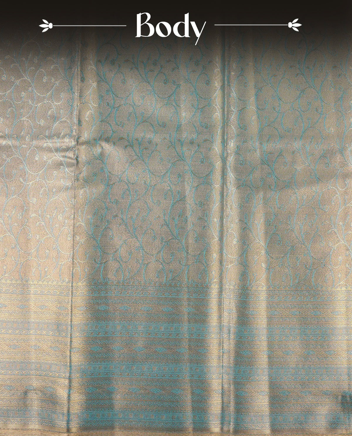 Light blue & Gold colour Double shade Semi tissue silk saree featuring self color kodi pattern on body, self colour with Fancy border, paired with matching.