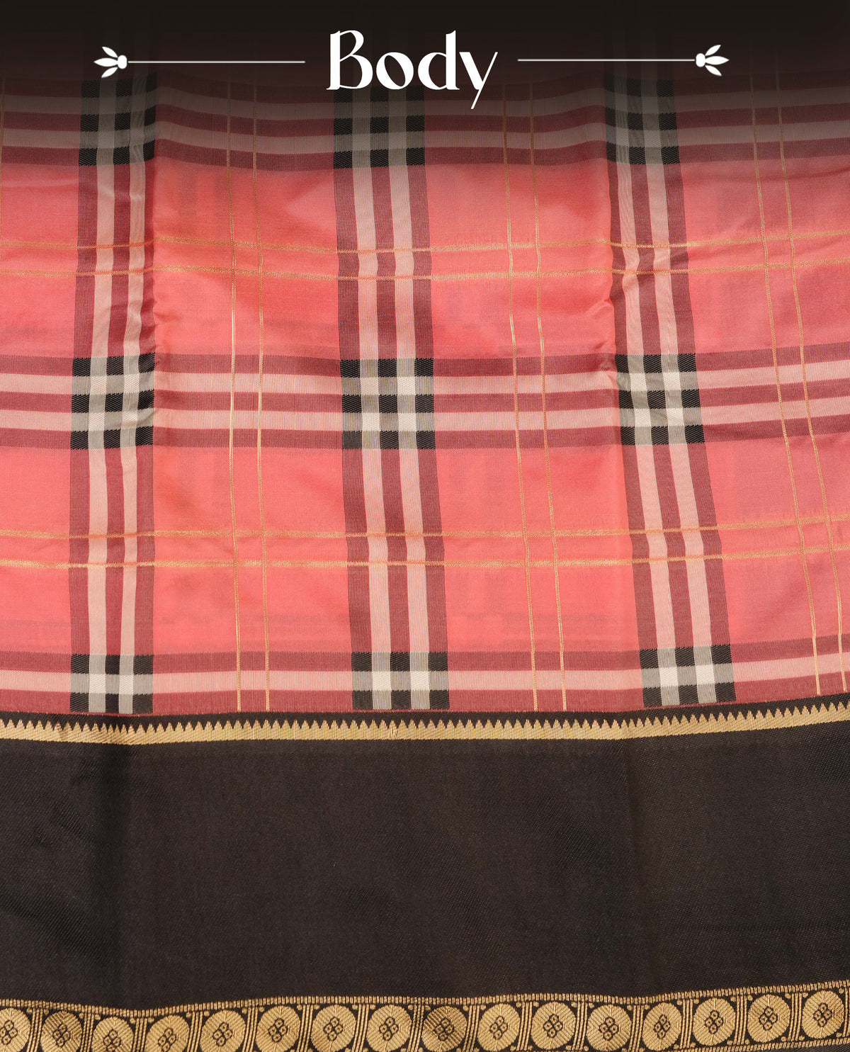 Pink colour soft silk saree with contrast Black border.