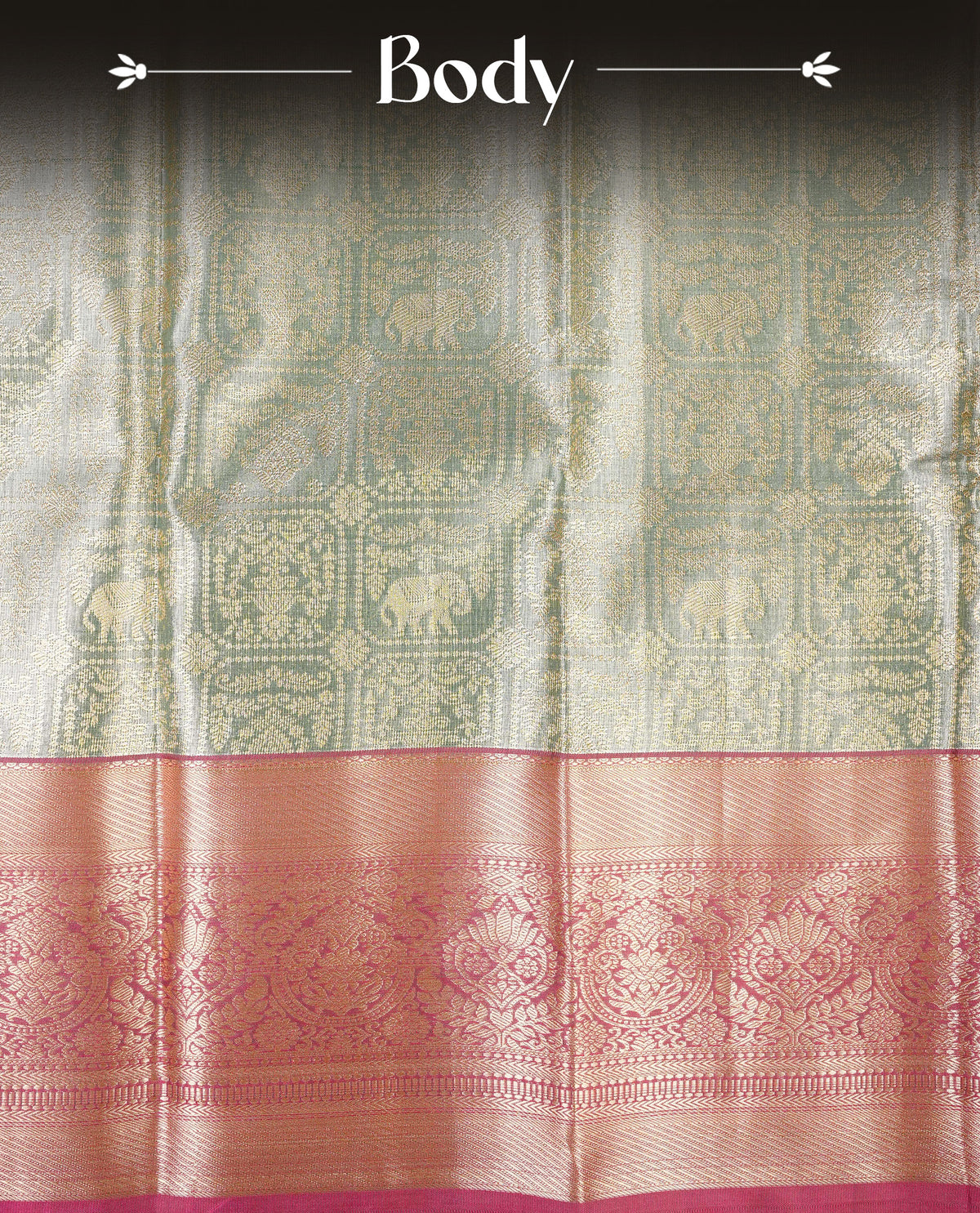 Light Blue & Gold colour Double shade Semi tissue silk saree featuring self color Floral pattern on body, Contrast Burgundy colour with Fancy border, paired with matching.