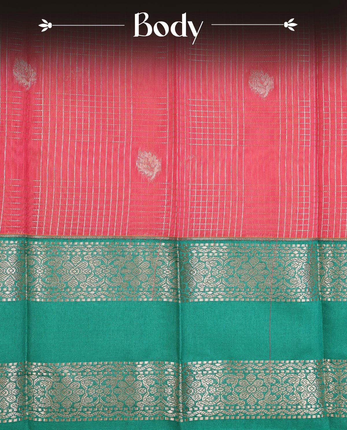 Coral Pink colour soft silk saree
